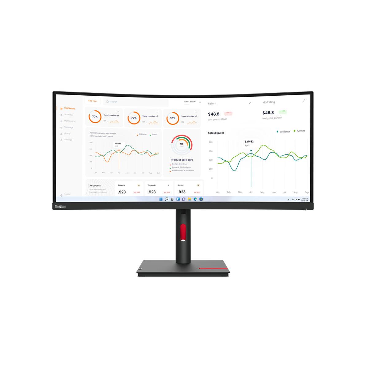 Skærm Lenovo Thinkvision T34w 30 34  " 60 Hz 50 60 Hz Wide Quad Hd