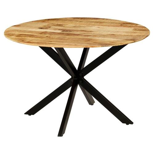 Spisebord i massivt ru mangotræ og stål 120 x 77 cm