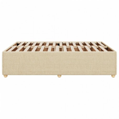 Sengeramme 140 x 200 cm i stof - cremefarvet