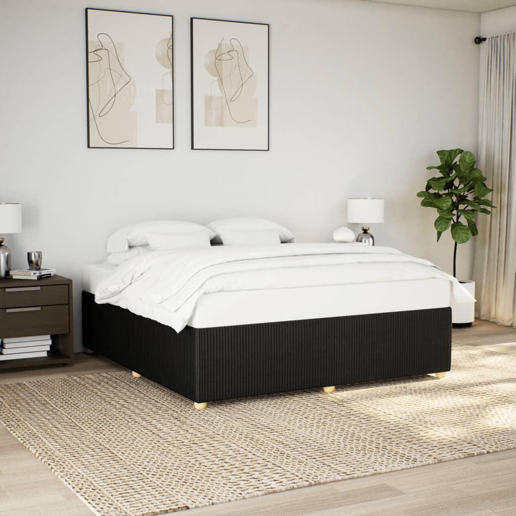 Sengeramme Uden Madras Stof - Sort / 180 x 200 cm