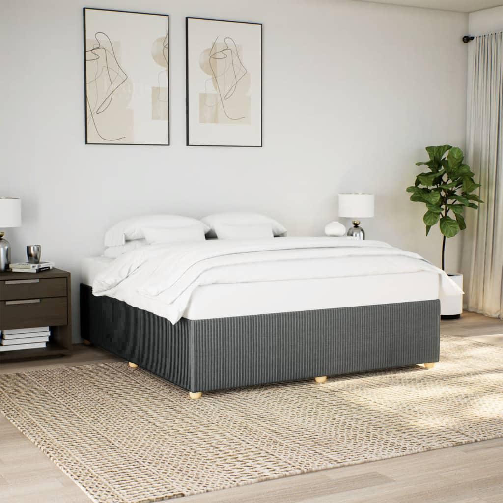 Sengeramme Uden Madras 200x200 Cm Stof Mørkegrå