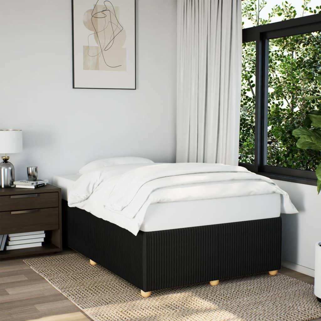 Sengeramme uden madras - sort stof 120×200 cm
