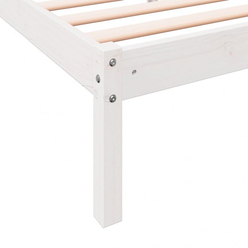 Ekstra lang sengeramme 100x220 cm - massivt fyrretræ, hvid