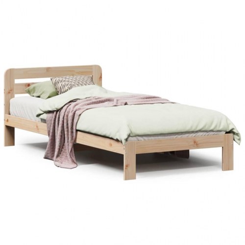 Sengeramme uden madras 75x190 cm massivt fyrretræ