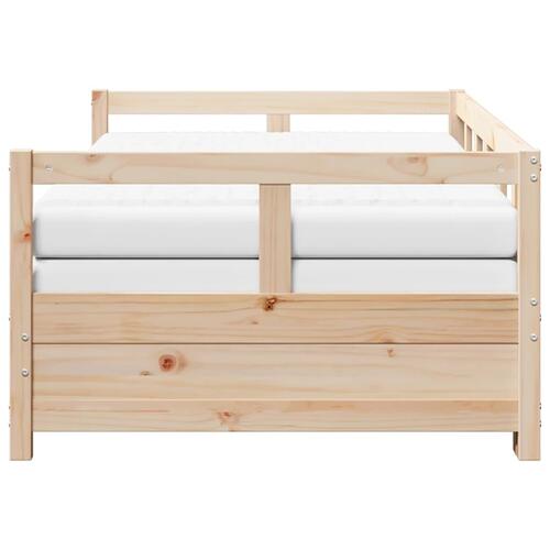 Daybed med udtræk og madrasser 90x200 cm massivt fyrretræ