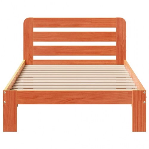 Sengeramme uden madras 75x190 cm massivt fyrretræ gyldenbrun