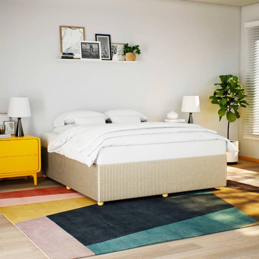 Sengeramme uden madras 180x200 cm - stof, cremefarvet