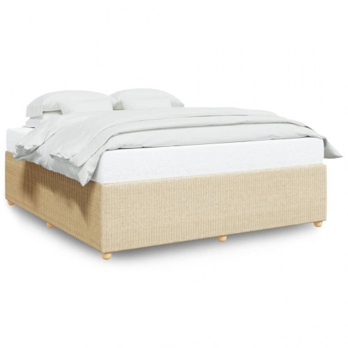 Sengeramme 180 x 200 cm stof - cremefarvet