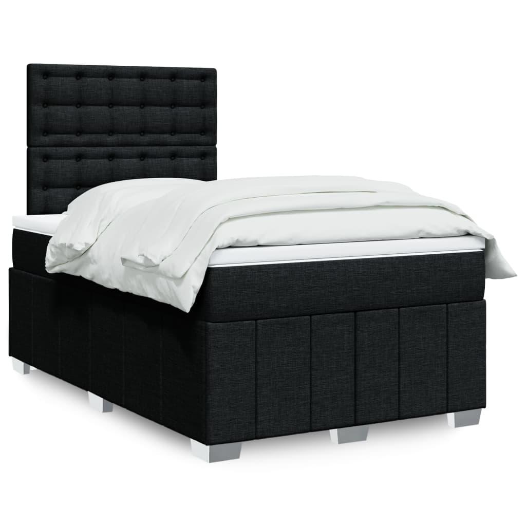 Kontinentalseng med madras 120×200 cm - stof, sort