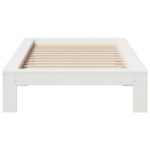 Sengeramme uden madras 75 x 190 cm massivt fyrretræ - hvid