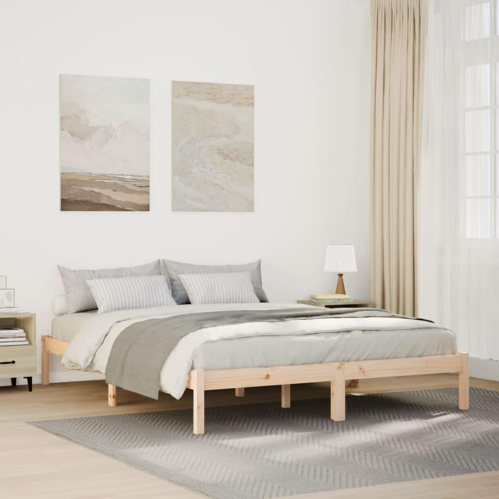 Ekstra Lang Sengeramme Uden Madras 160x210 Cm Massivt Fyrretræ