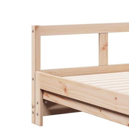 Daybed med udtræk og madrasser 80x200 cm massivt fyrretræ