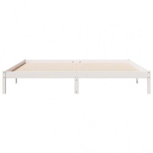 Ekstra lang sengeramme 180x210 cm - massivt fyrretræ, hvid