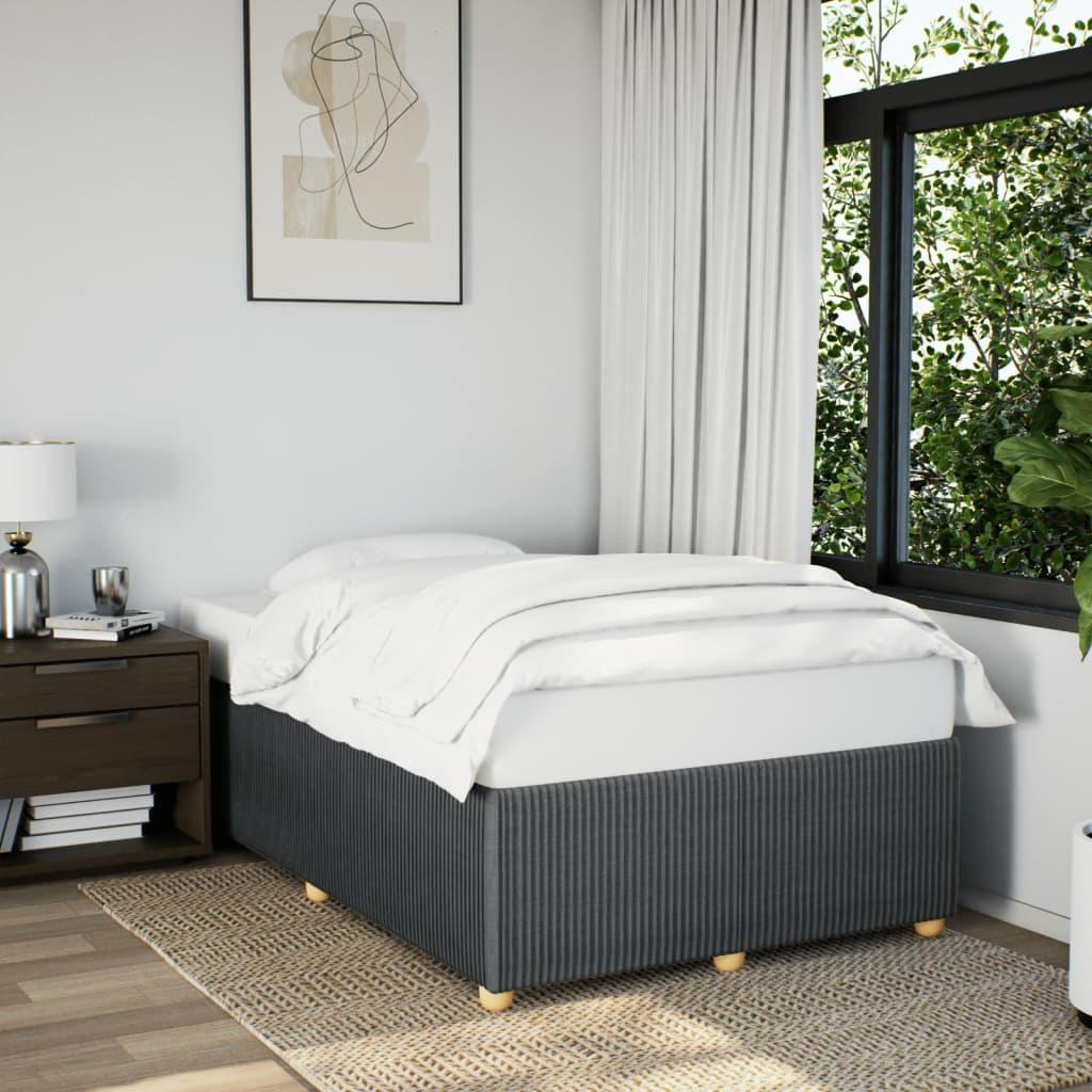 Sengeramme uden madras - mørkegrå stof 120×200 cm