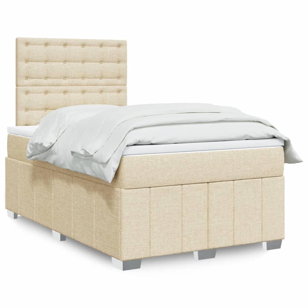 Kontinentalseng Med Madras Stof Farvet Creme - knapper / 120 x 200 cm