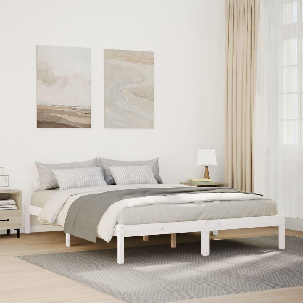 Ekstra lang sengeramme uden madras 160x220 cm massivt fyrretræ
