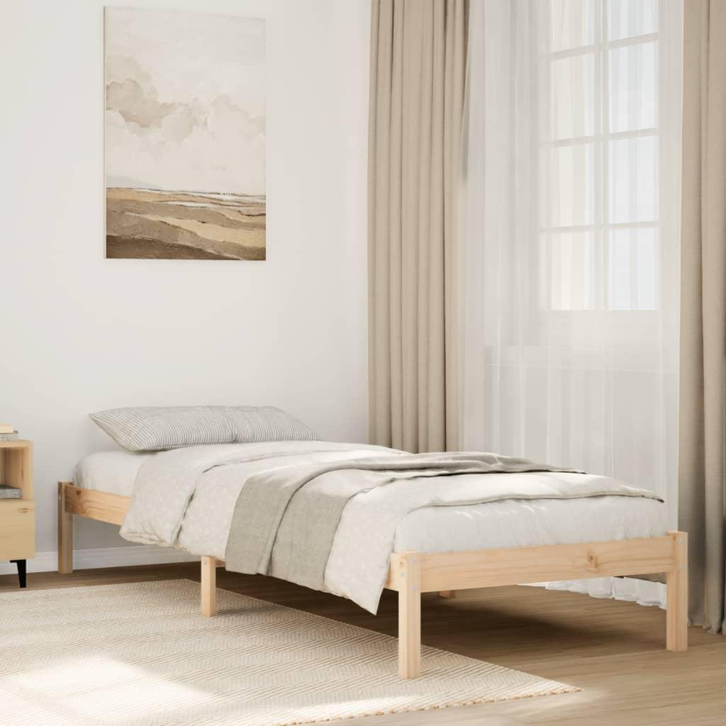 Ekstra lang sengeramme uden madras 80x220 cm massivt fyrretræ