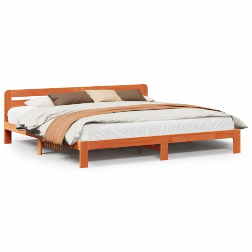 Sengeramme uden madras 180 x 200 cm massivt fyrretræ - gyldenbrun