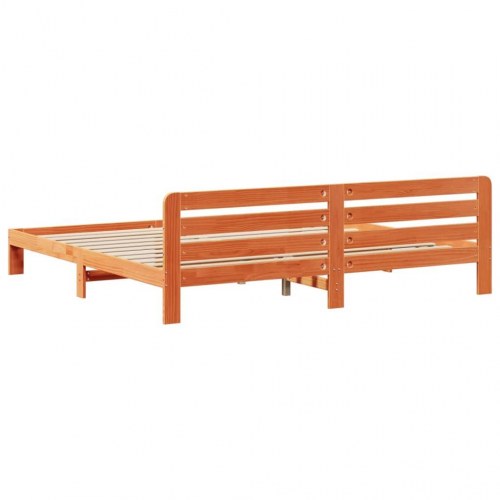 Sengeramme uden madras 180 x 200 cm massivt fyrretræ - gyldenbrun