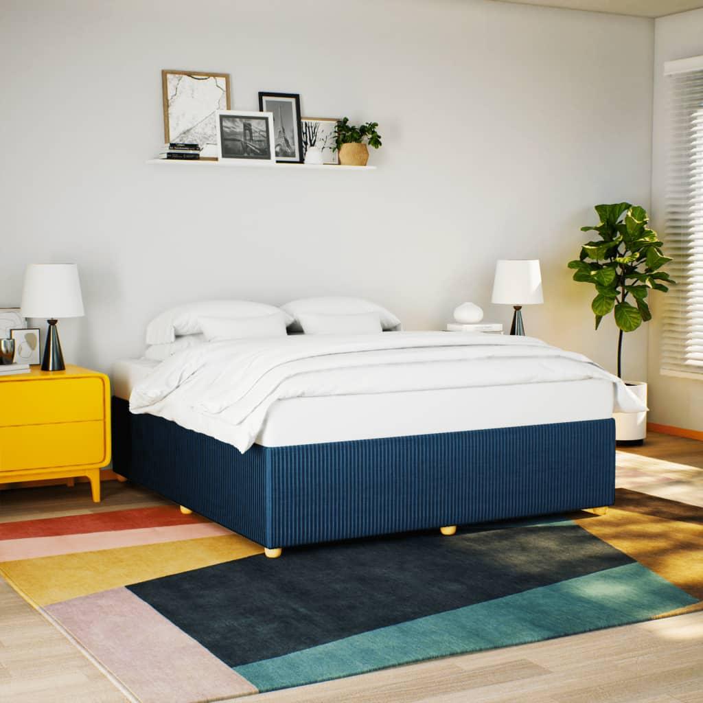 Sengeramme Uden Madras 200x200 Cm Stof Blå