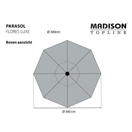 Madison parasol Flores Luxe 300 cm rund grå