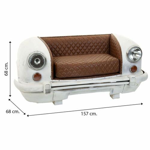 Sofa Alexandra House Living Hvid Brun Bil 60 x 68 x 157 cm