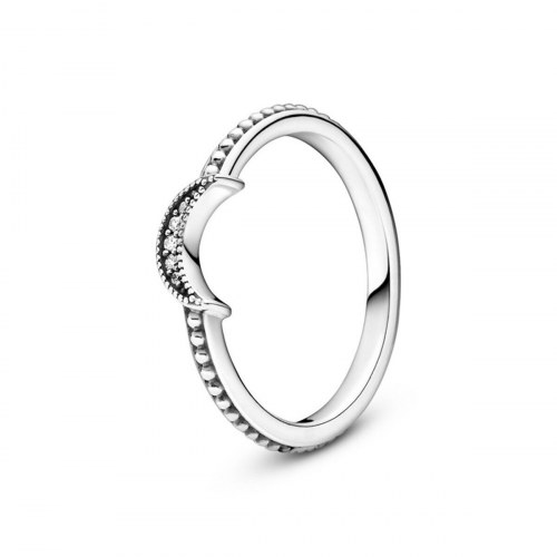 Pandora ring til kvinder - Crescent Moon Beaded, str. 48