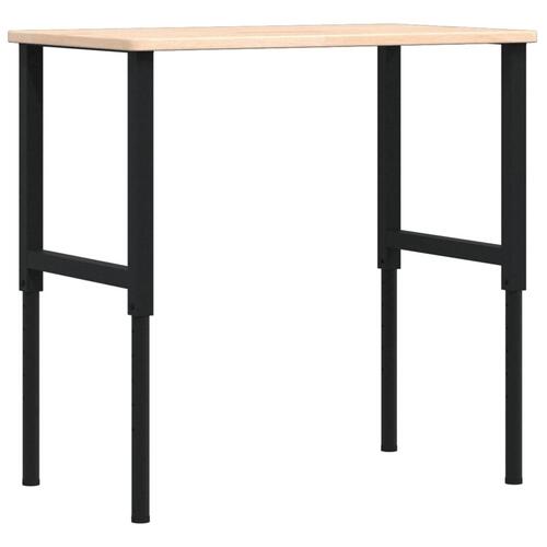 Arbejdsbænk 100x60x(71,5-98) cm massivt egetræ rektangulær