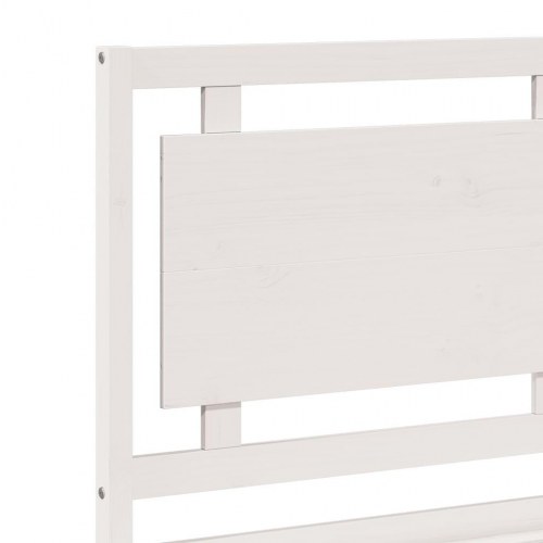 Sengeramme i massivt fyrretræ 200 x 220 cm uden madras - hvid