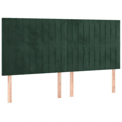 Kontinentalseng med madras 160×200 cm i fløjl - mørkegrøn