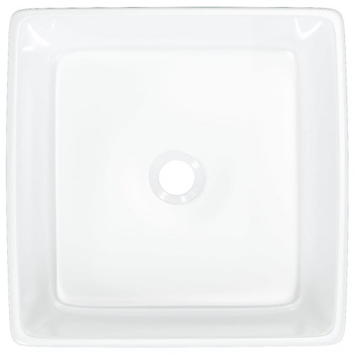 Håndvask 37x37x13 cm keramik firkantet hvid