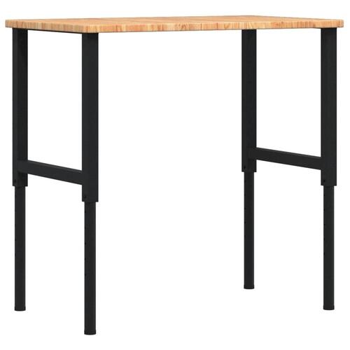 Arbejdsbænk 100x60x(71,5-98) cm massivt egetræ rektangulær