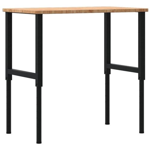 Arbejdsbænk 100x60x(71,5-98) cm massivt egetræ rektangulær