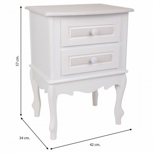 Alexandra House Living natbord - hvid, 34 × 57 × 42 cm