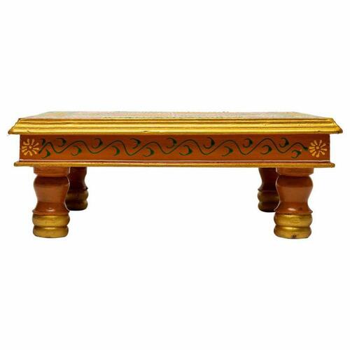Sofabord Alexandra House Living Gul Aluminium Træ MDF 38 x 14 x 38 cm
