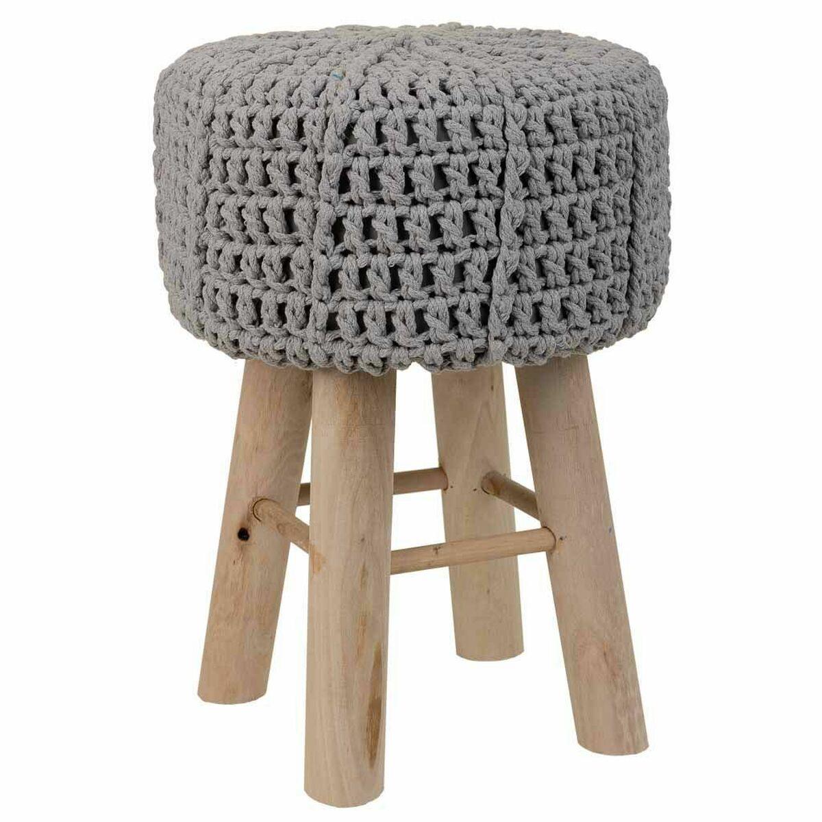 Taburet Alexandra House Living Grå Bambus Fyrretræ Svamp Træ Mdf 32 X 44 X 32 Cm