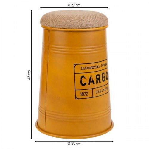 Taburet Alexandra House Living Orange Sækkelærred Metal Svamp Træ MDF 47 x 27 x 33 cm