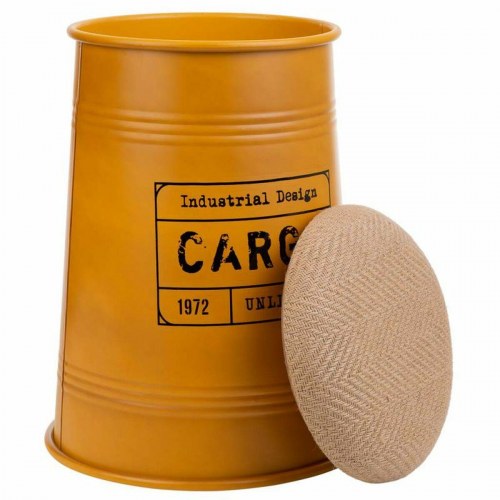 Taburet Alexandra House Living Orange Sækkelærred Metal Svamp Træ MDF 47 x 27 x 33 cm