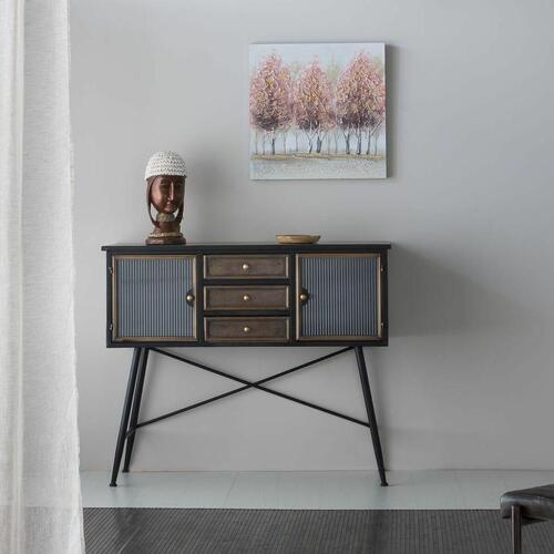 Skænk Alexandra House Living Brun Metal 42 x 100 x 122 cm