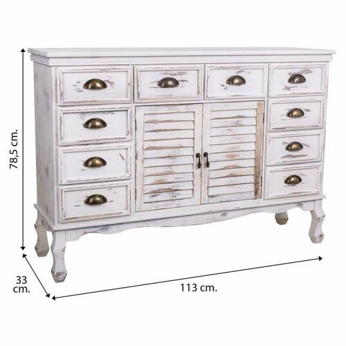 Skænk Alexandra House Living Hvid Paulonia træ 33 x 78 x 113 cm