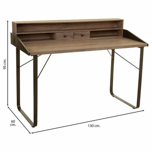 Skrivebord Alexandra House Living Brun Træ Jern Plade Gran 60 x 95 x 130 cm