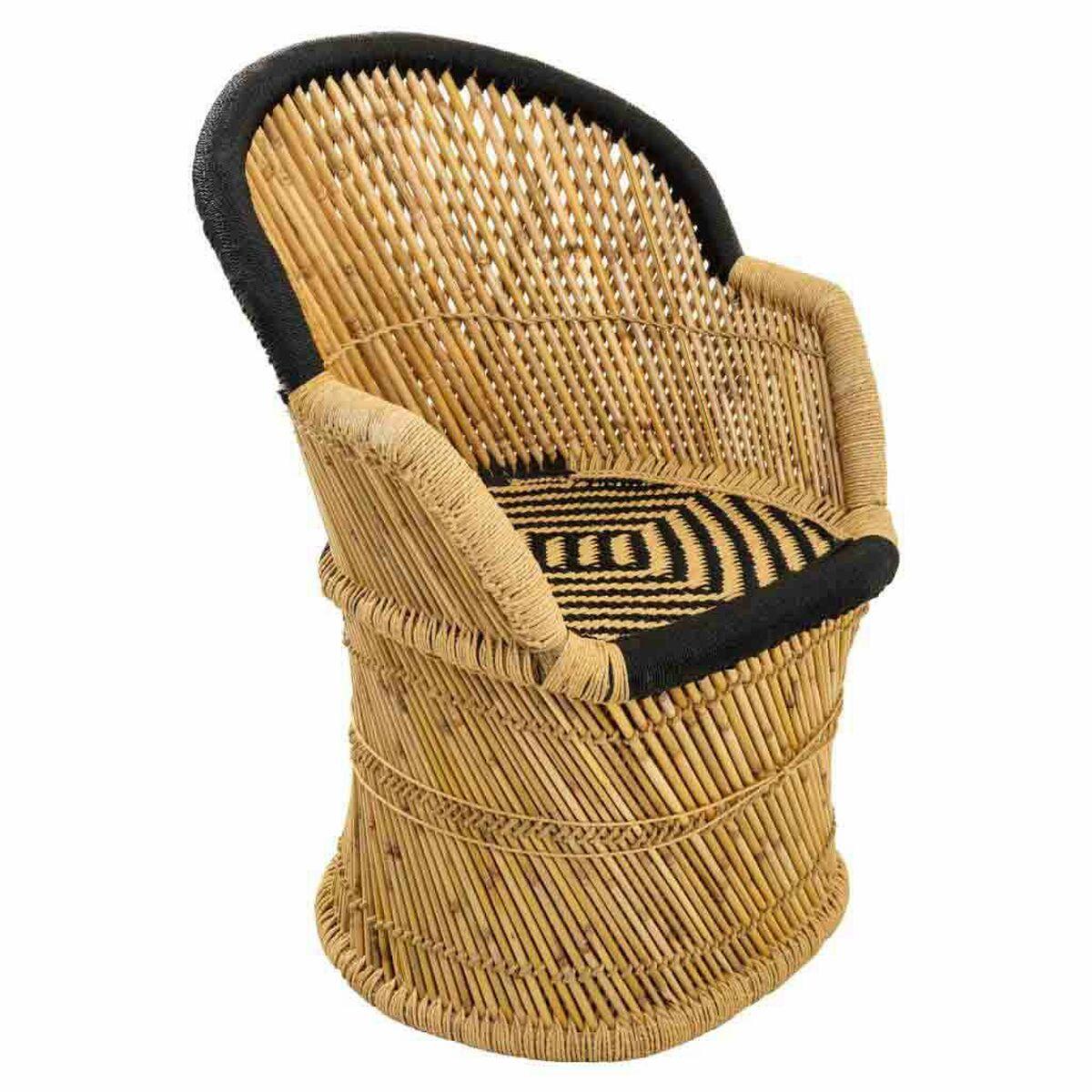 Lænestol Alexandra House Living Sort Natur 46 X 89 X 63 Cm
