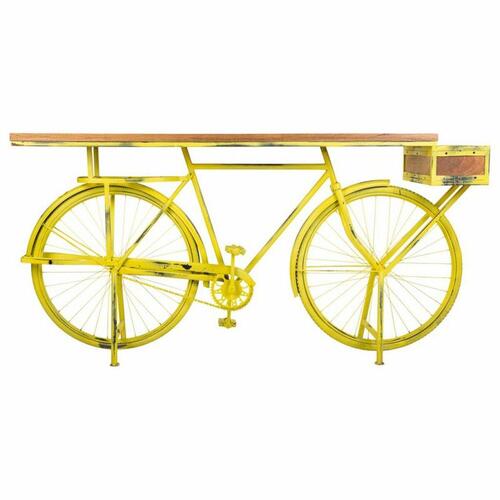 Hallbord Alexandra House Living Bike Gul Jern Mangotræ 46 x 93 x 187 cm