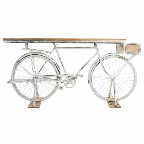 Hallbord Alexandra House Living Bike Hvid Kaffe Jern Mangotræ 50 x 90 x 198 cm