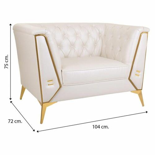 Lænestol Alexandra House Living Hvid 72 x 75 x 104 cm Betræk