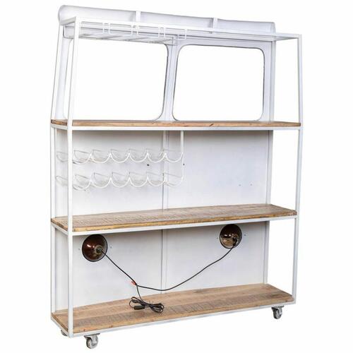 Flaskestativ bar Alexandra House Living Drive Hvid Rød 40 x 135 x 178 cm