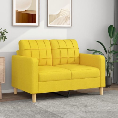 2-personers sofa i stof - lysegul, sædebredde 120 cm