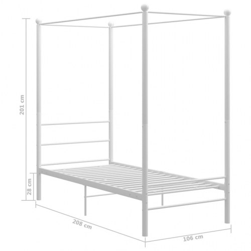 Himmelseng - sengestel i metal 100x200 cm, hvid