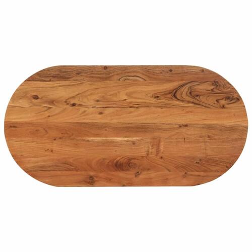 Bordplade 80x40x2,5 cm oval massivt akacietræ