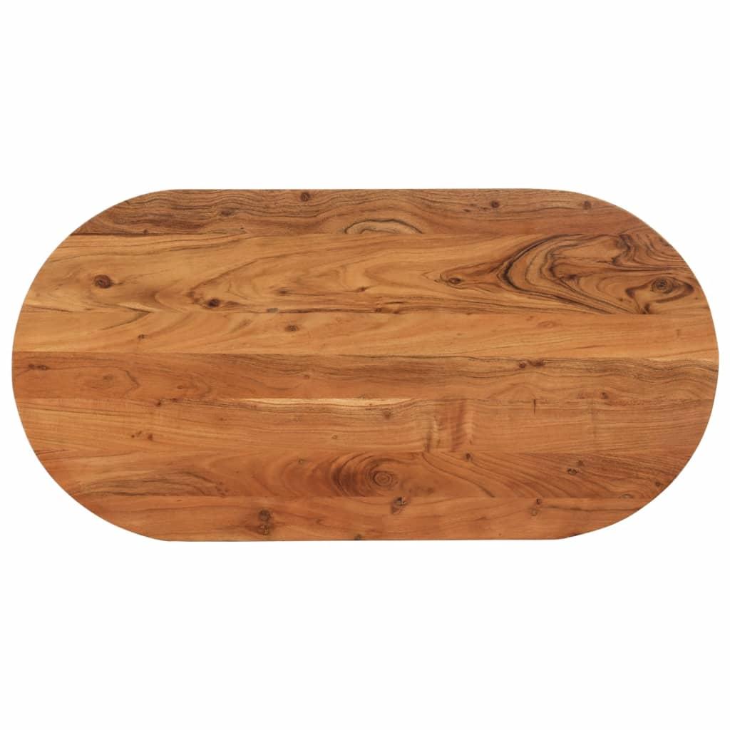Bordplade 80x40x2,5 cm oval massivt akacietræ